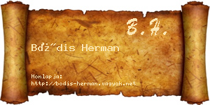 Bódis Herman névjegykártya