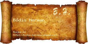Bódis Herman névjegykártya